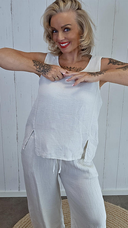 Cotton Gauze sett beige