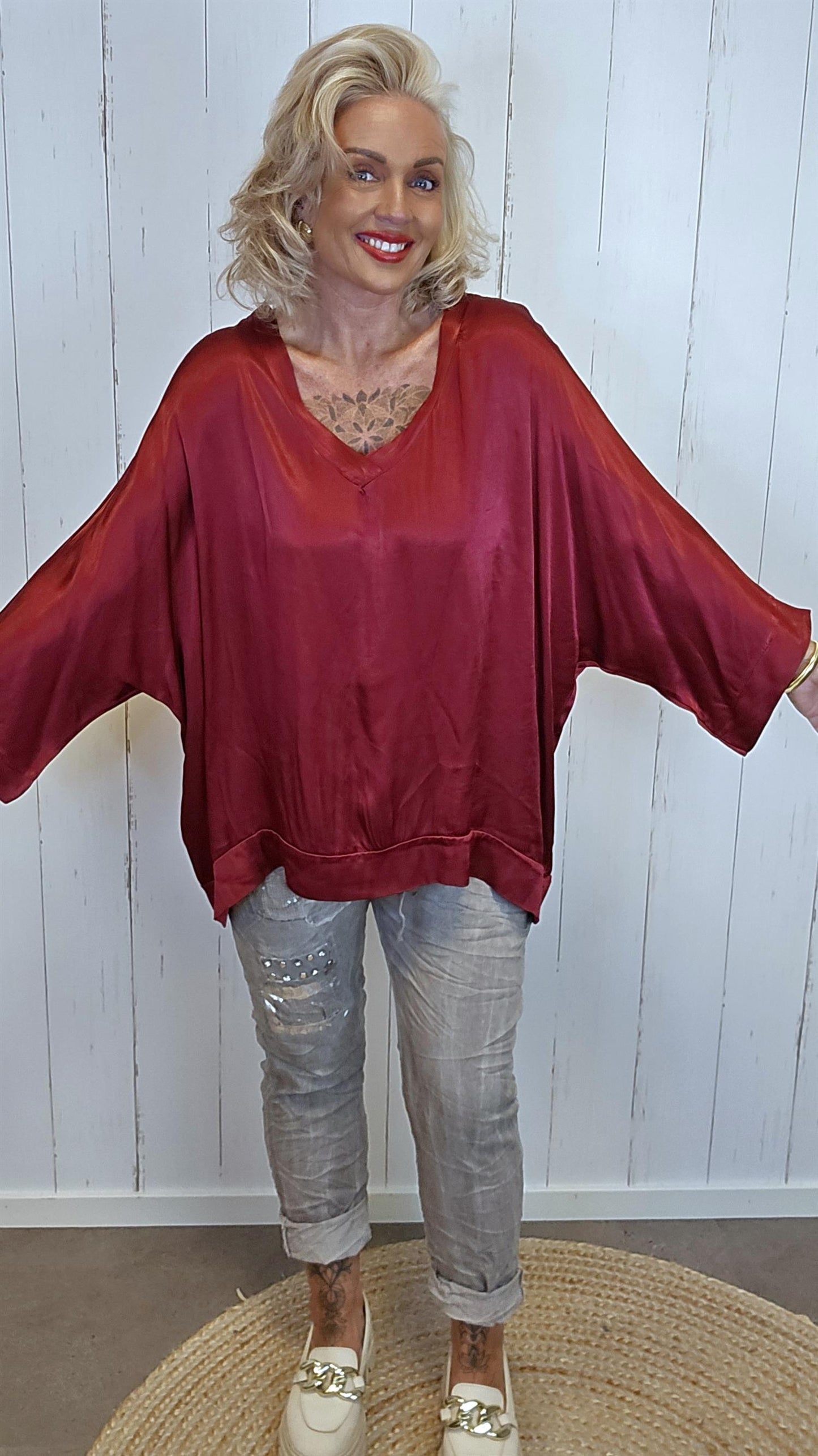 Rikke bluse burgunder