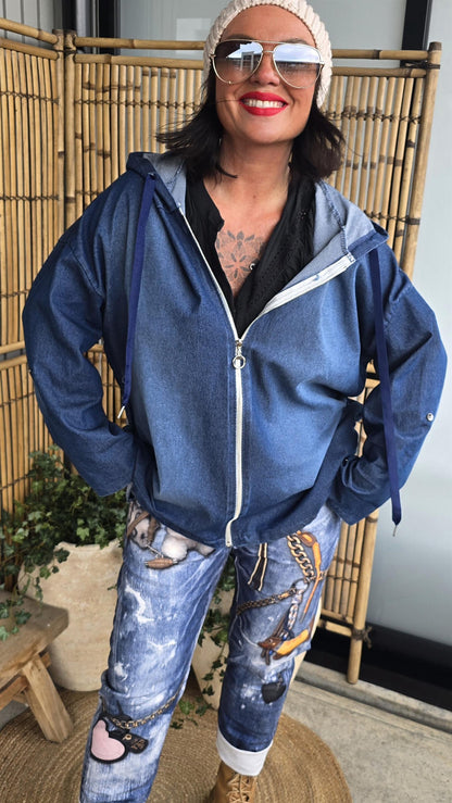 Izzy denim hettejakke