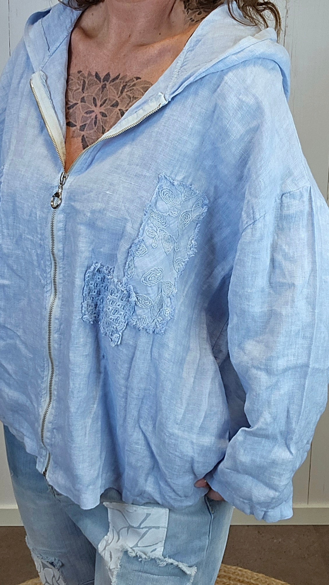 Lina lin hettejakke blå