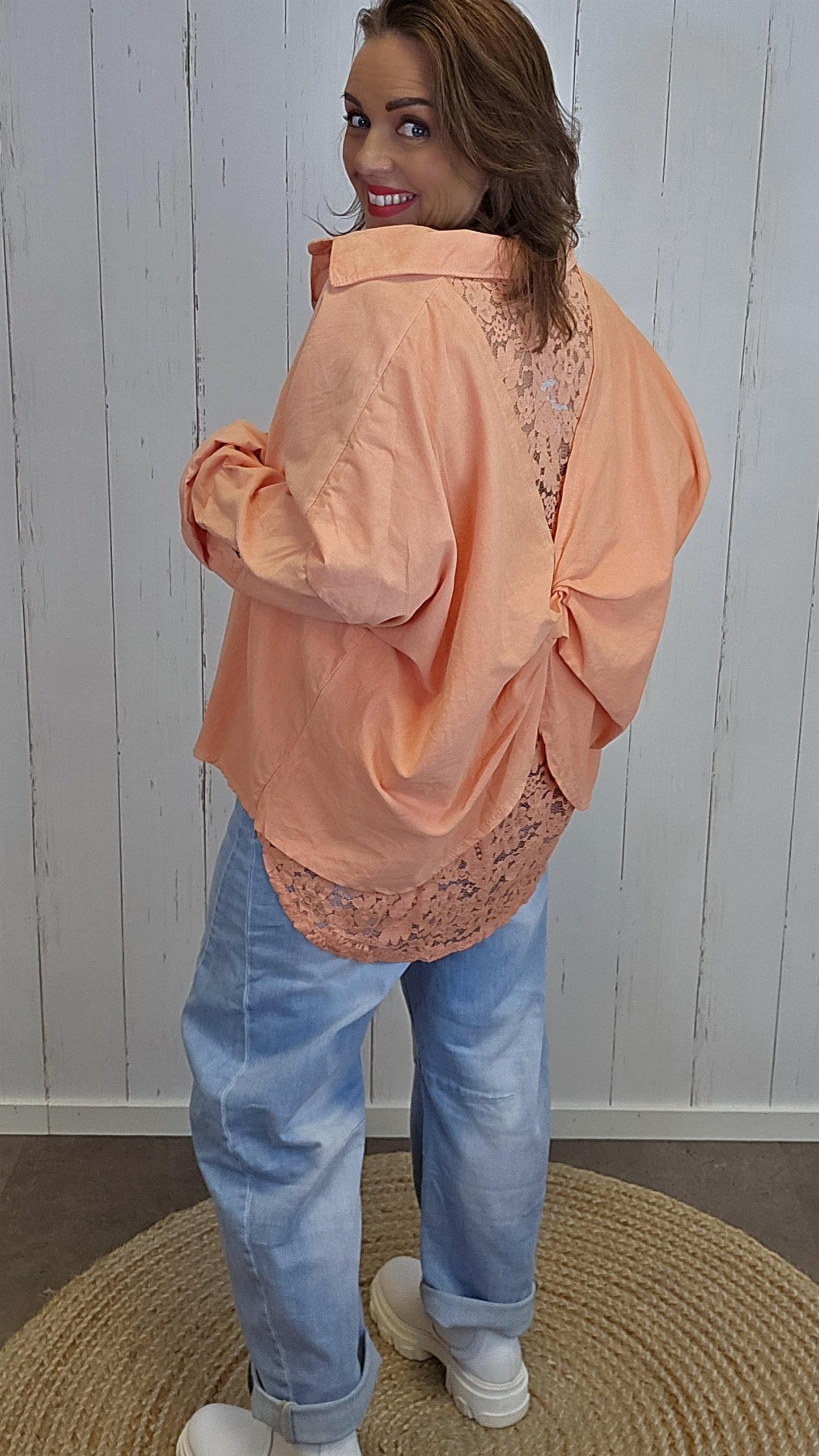 Sienna skjorte med blonderygg