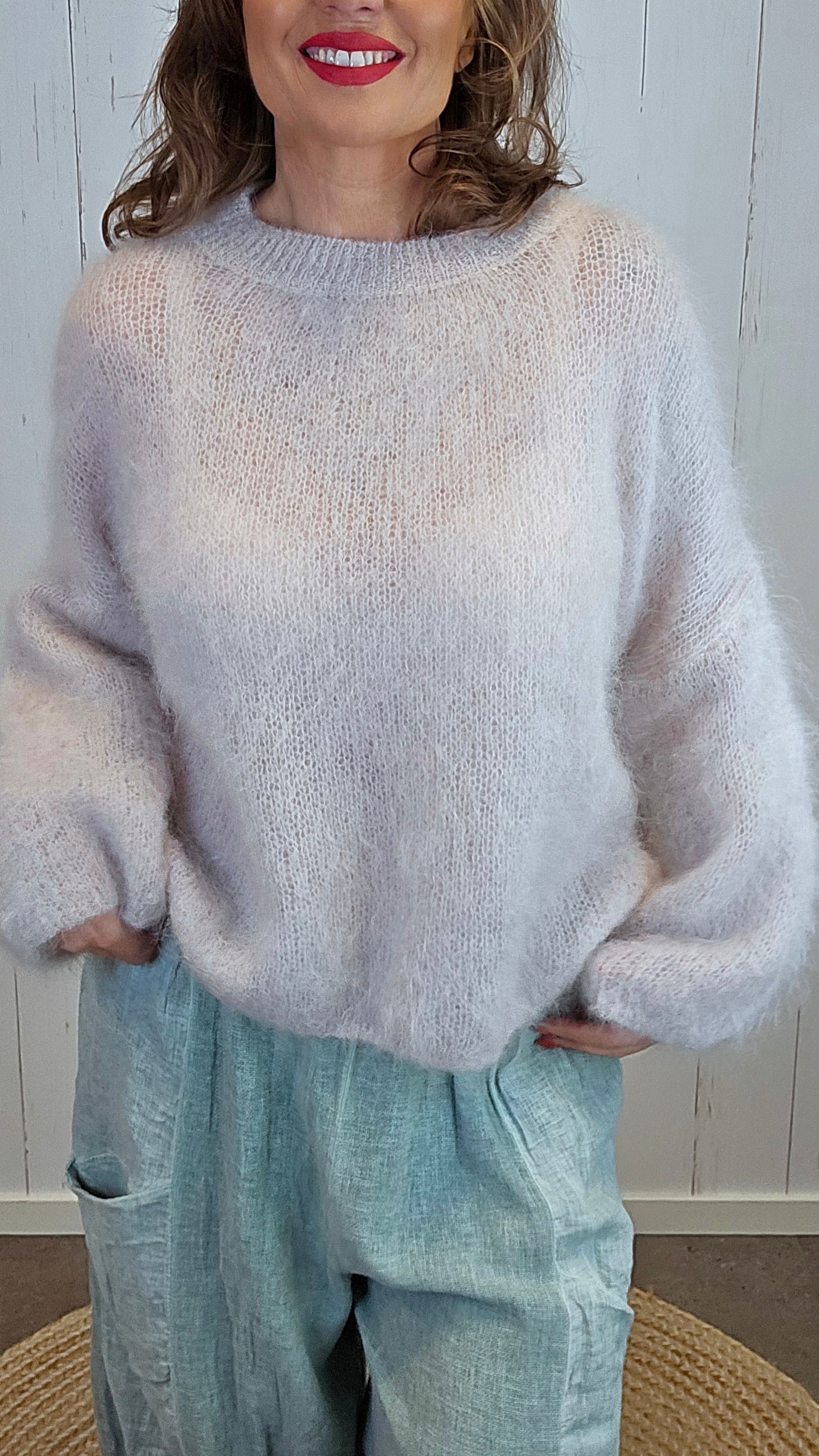 Fiffy mohair genser beige
