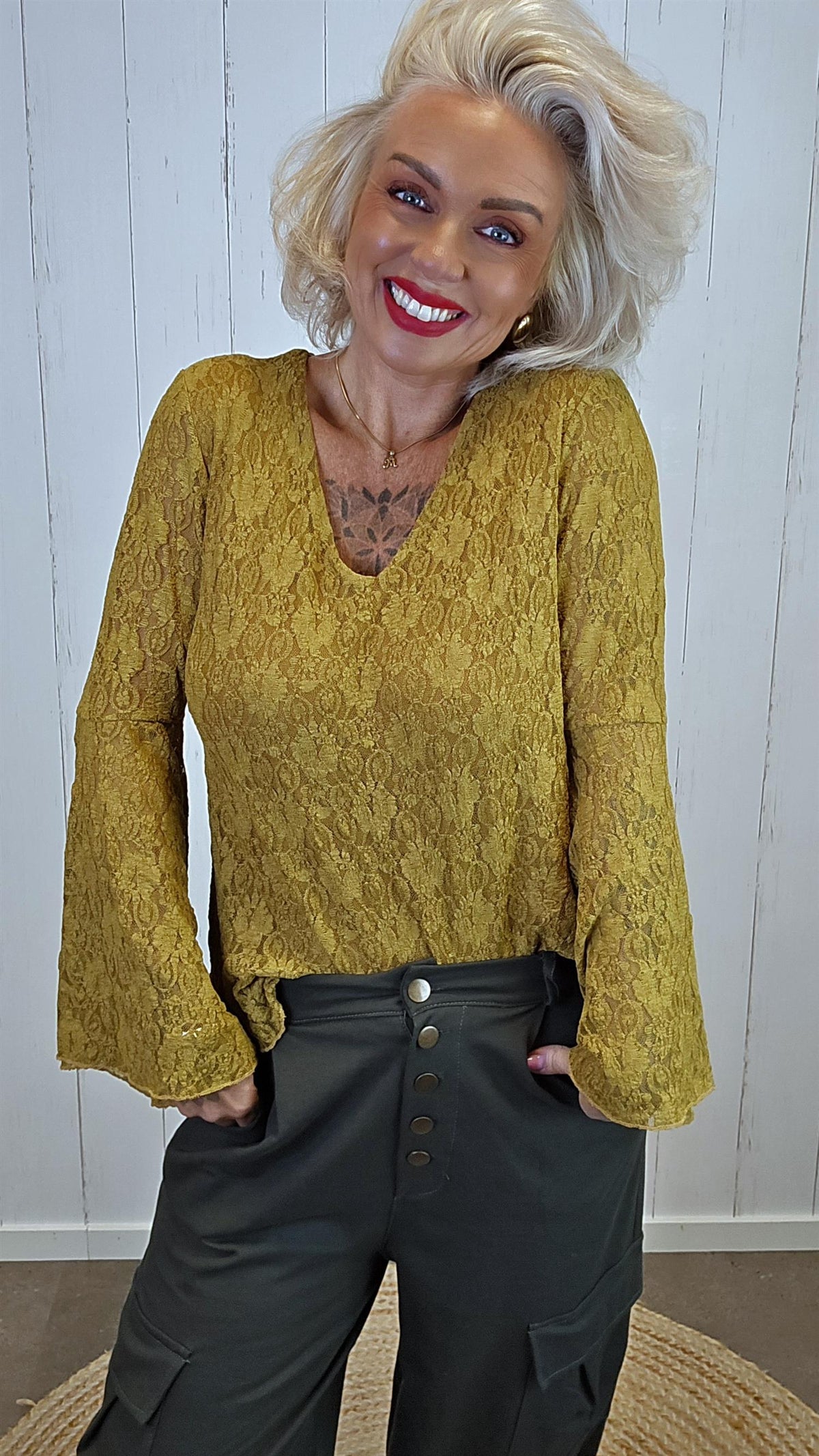Emma blondetopp mustard