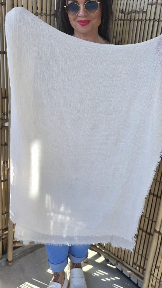 Nelly skjerf lys beige