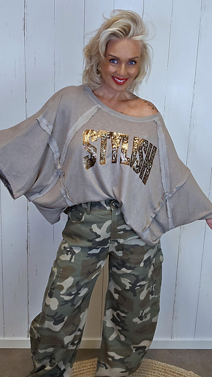 Elina topp taupe