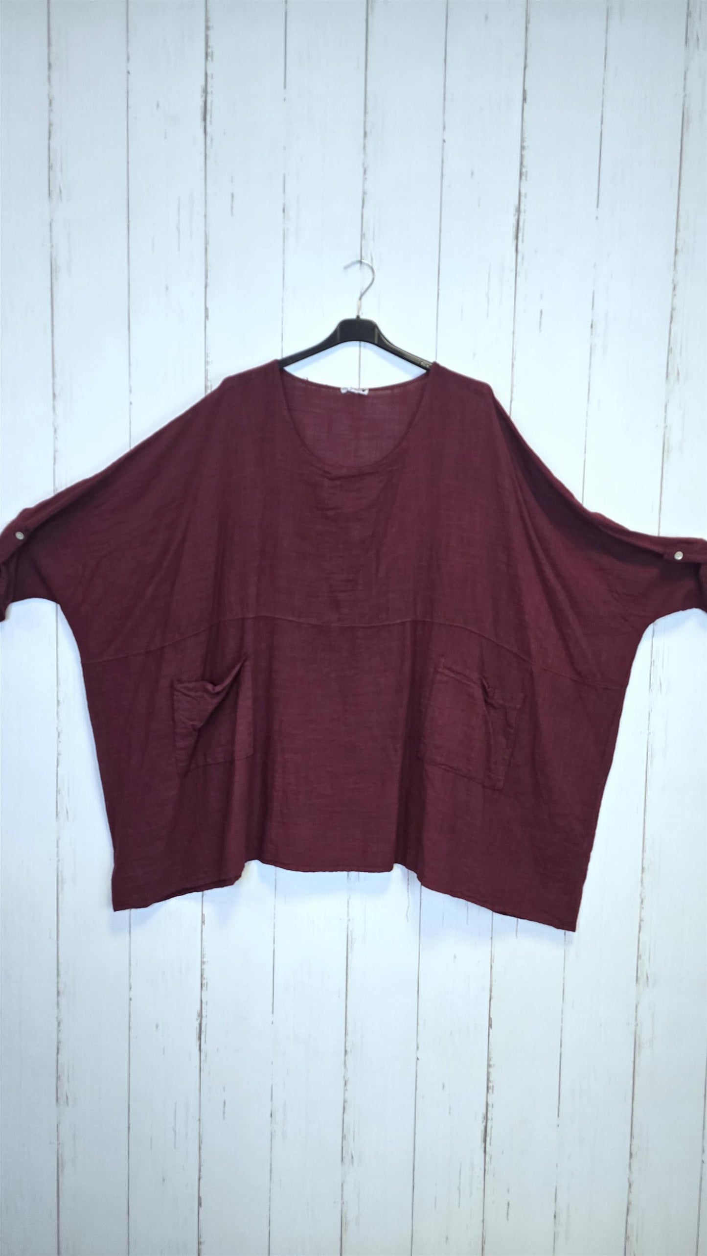 Melissa baggy topp burgunder
