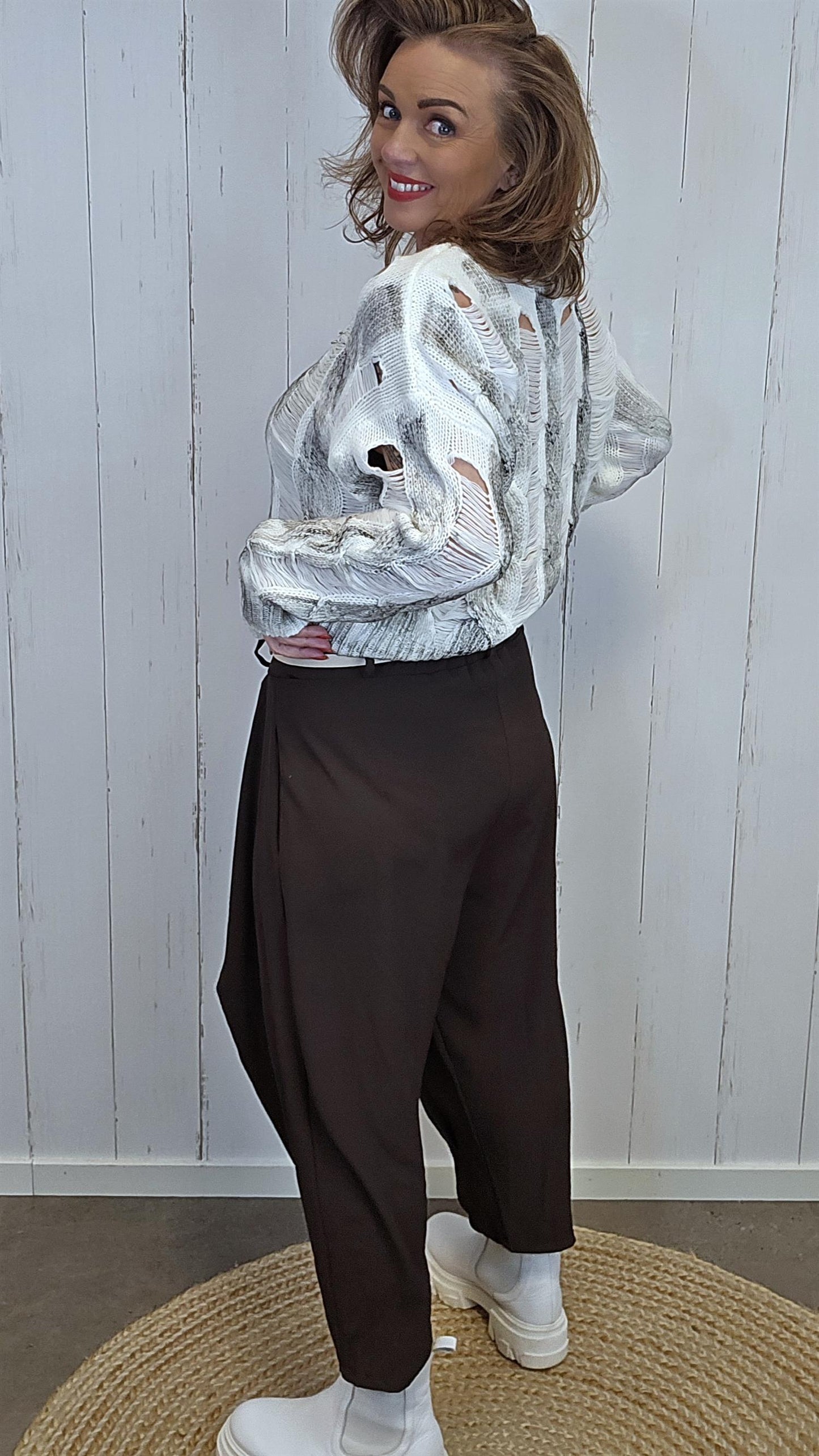 Sofie wrap bukse brun