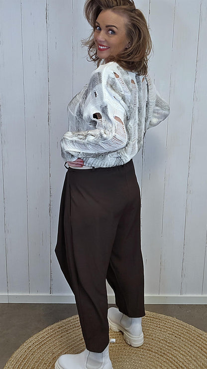 Sofie wrap bukse brun