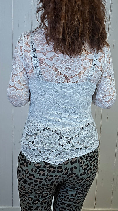 Sofie blondetopp hvit