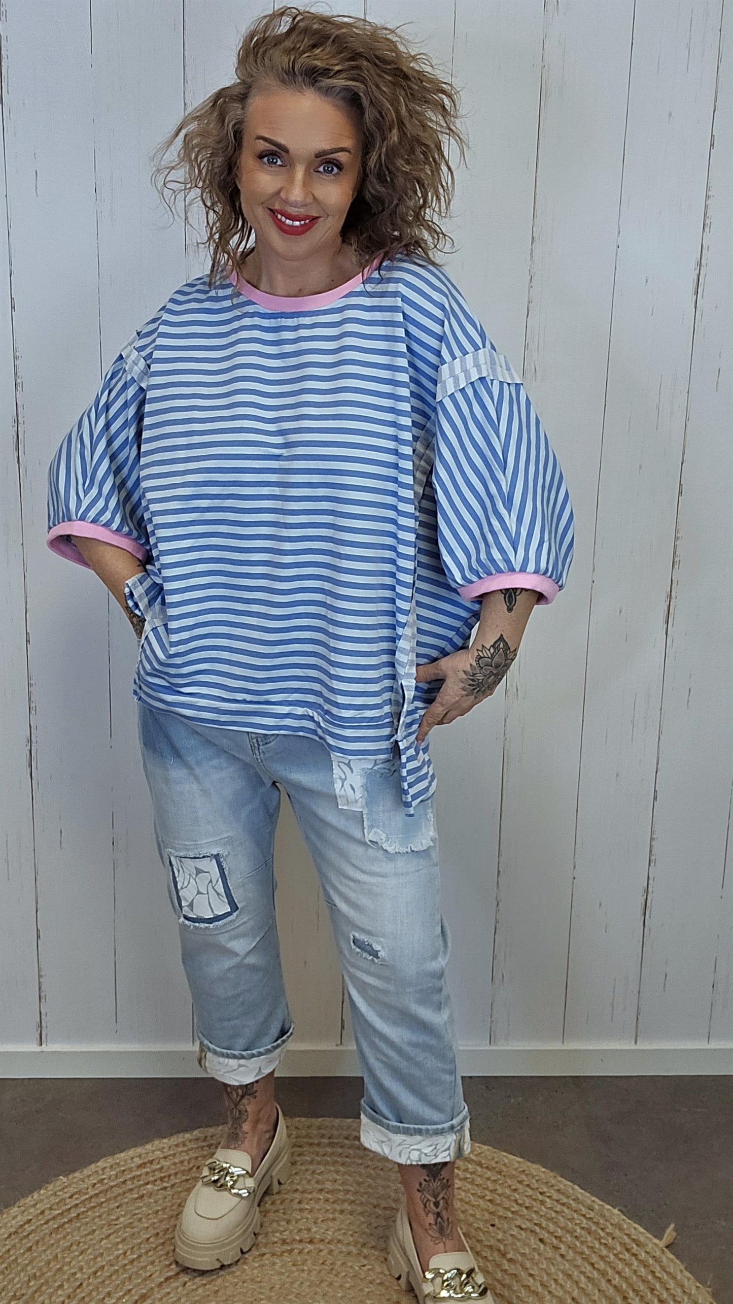 Sofie stripet topp blå