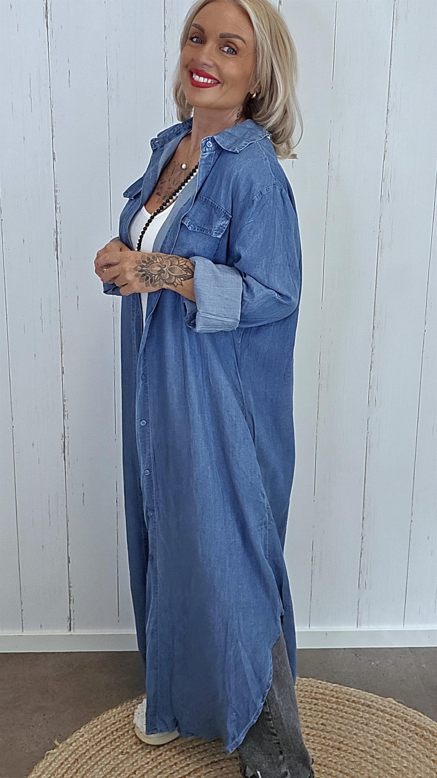 Peggy skjorte kjole denimblå