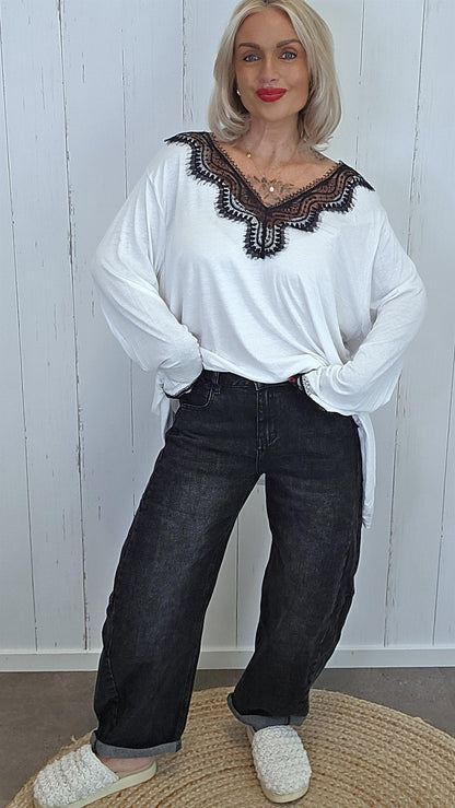 Nicky Barrel jeans svart