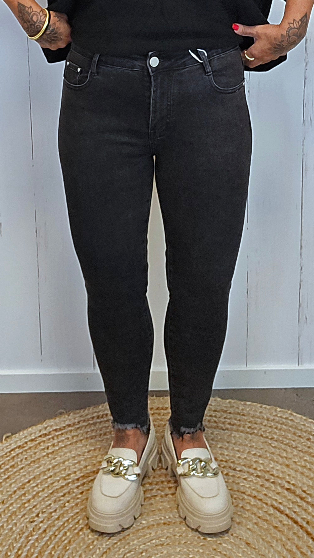 Amalie slim jeans svart