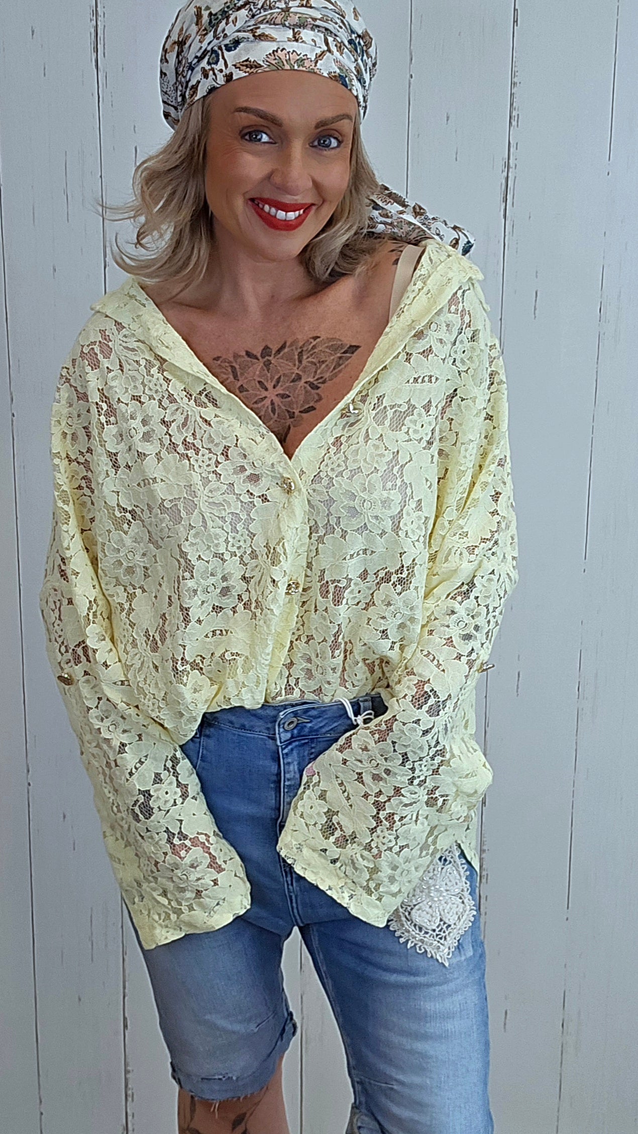 Amalie blondeskjorte gul