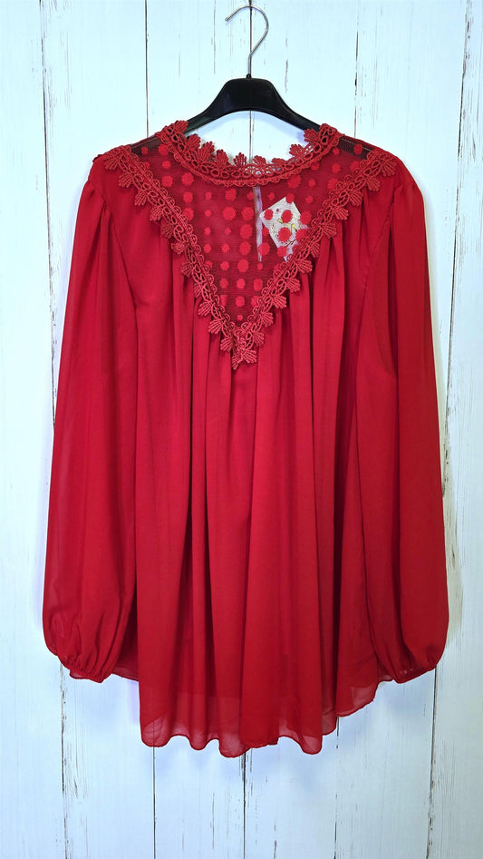 Mily bluse med blonde rød