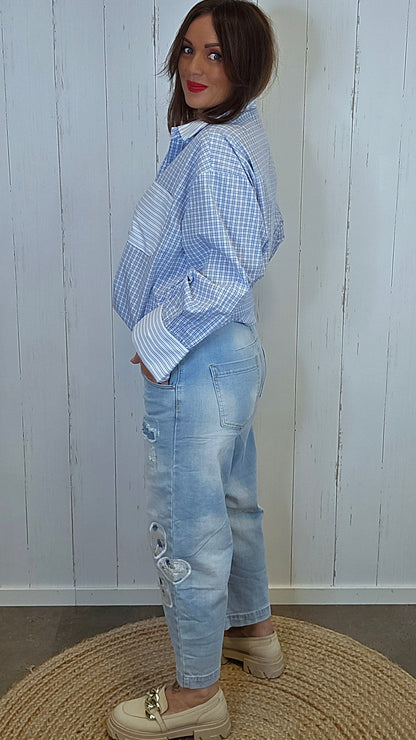 Cindy jeans med blomst