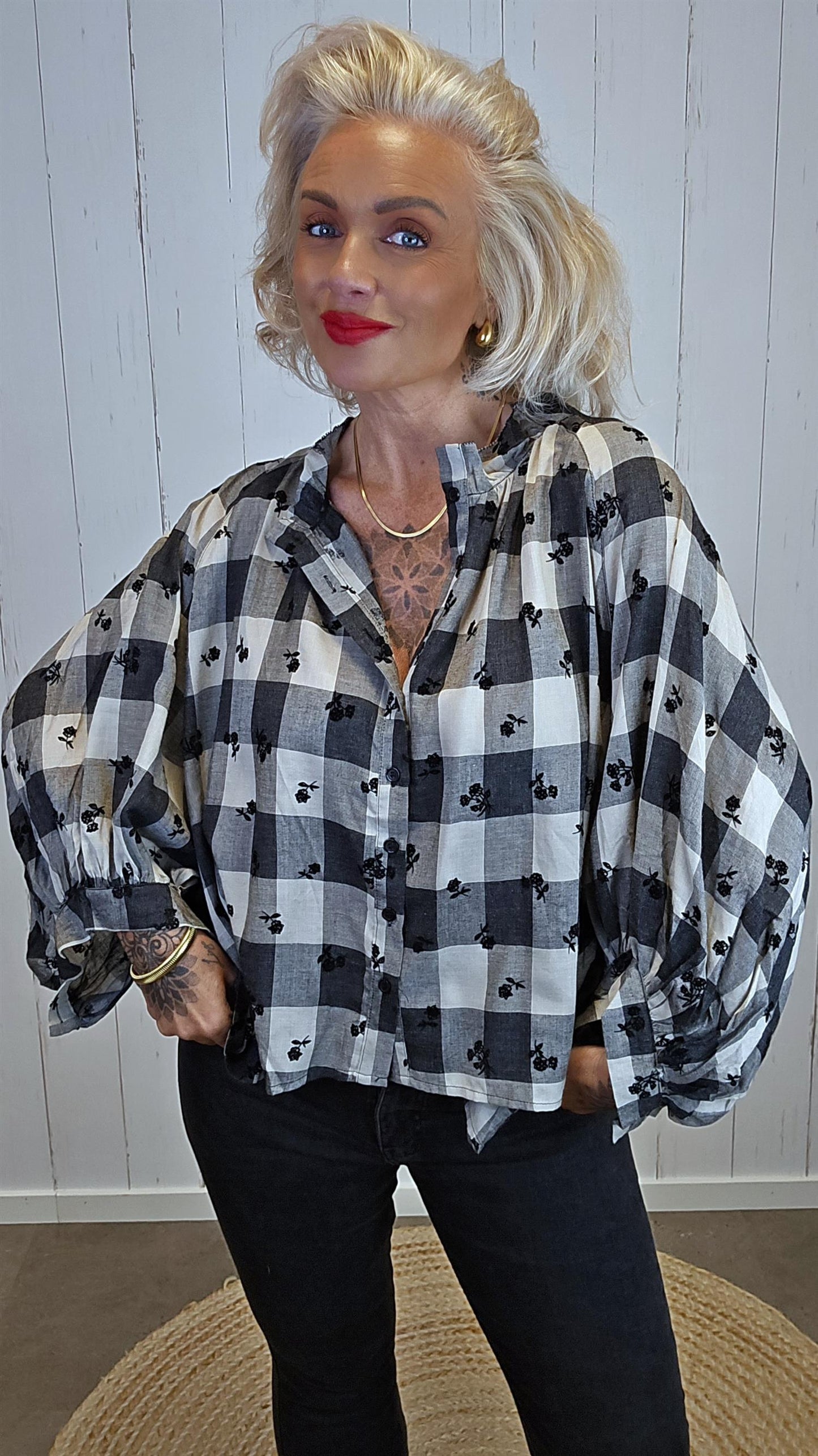 Clara skjortebluse med ruter