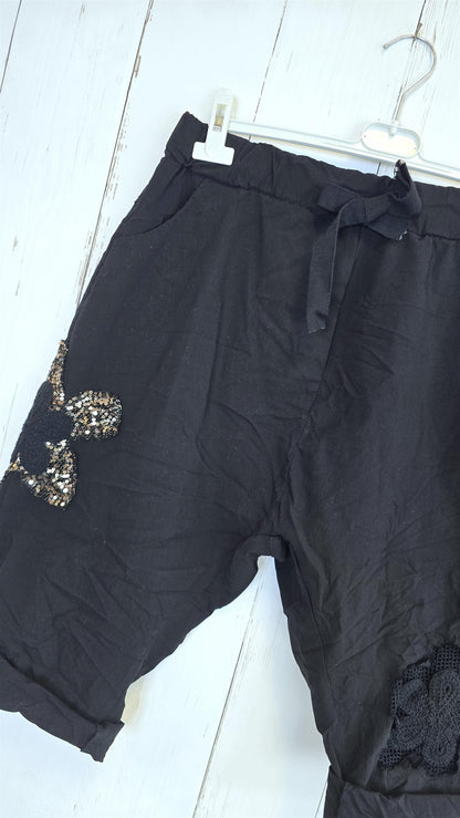 Elsa shorts i viskoseblanding svart