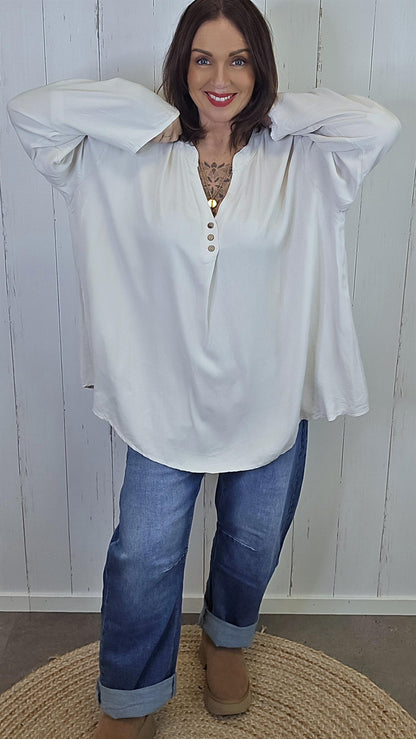 Paula viskosebluse beige