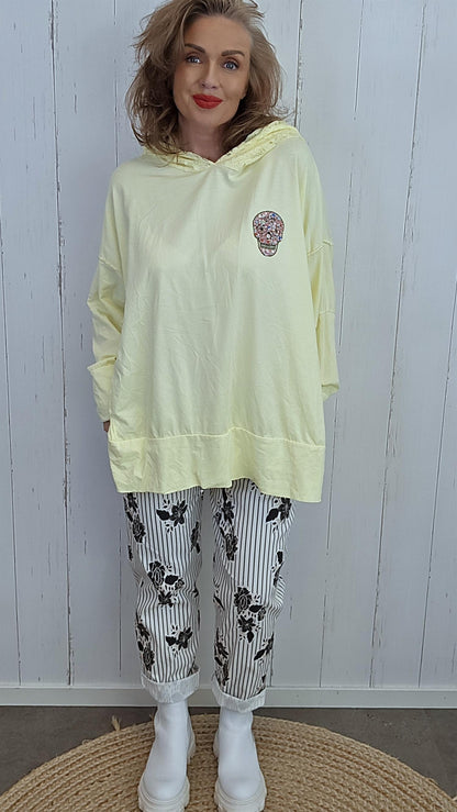 Nora skull hettegenser gul