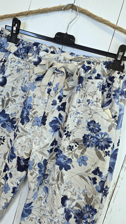 Sylvia mønstret bukse blå