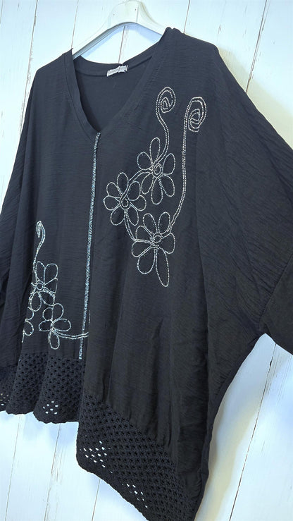 Giselle baggy topp svart