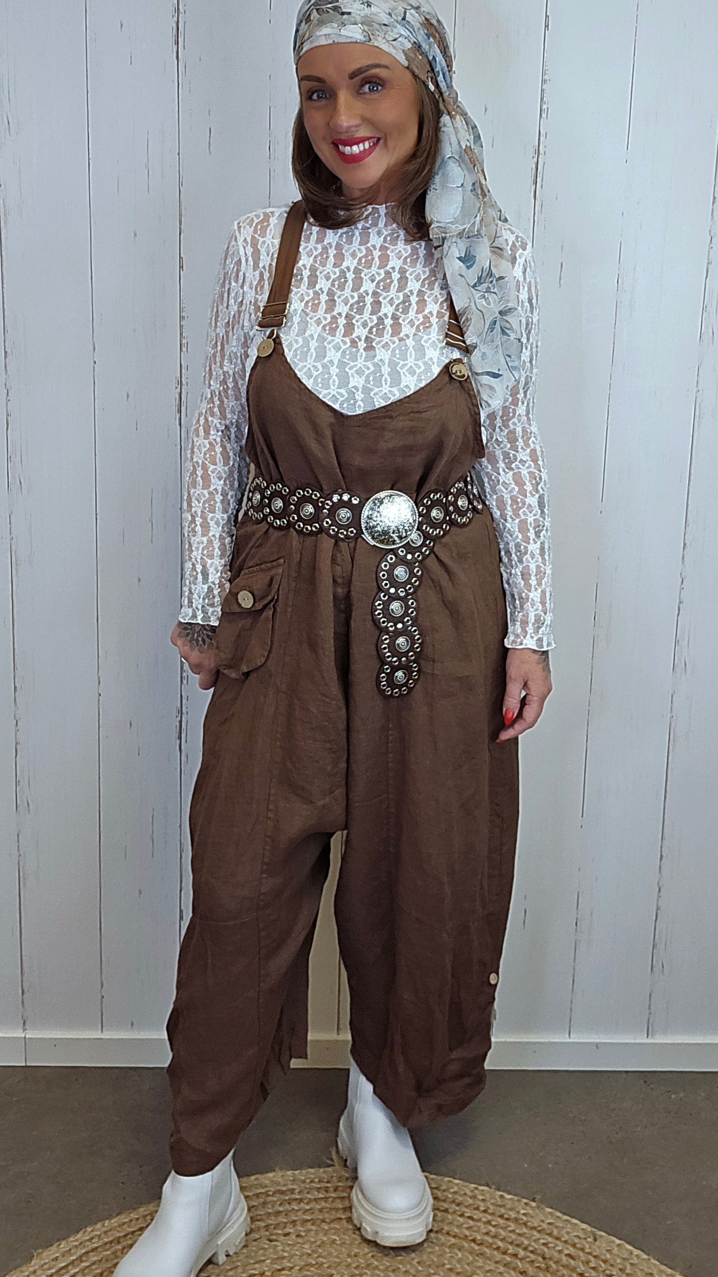 Hedda lin jumpsuit brun