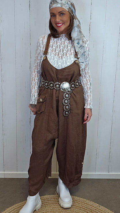 Hedda lin jumpsuit brun