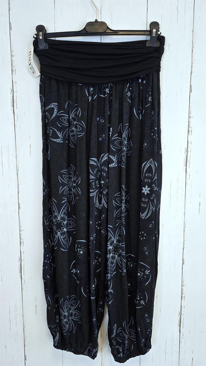Jasmine bukse med print svart