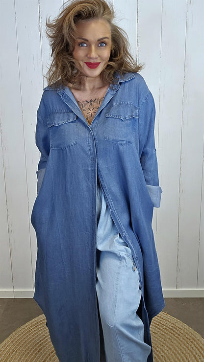 Peggy skjorte kjole blå