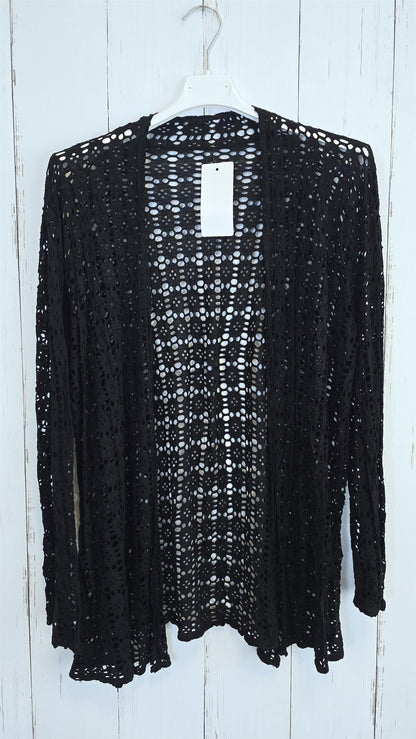 Leora lang blondecardigan svart