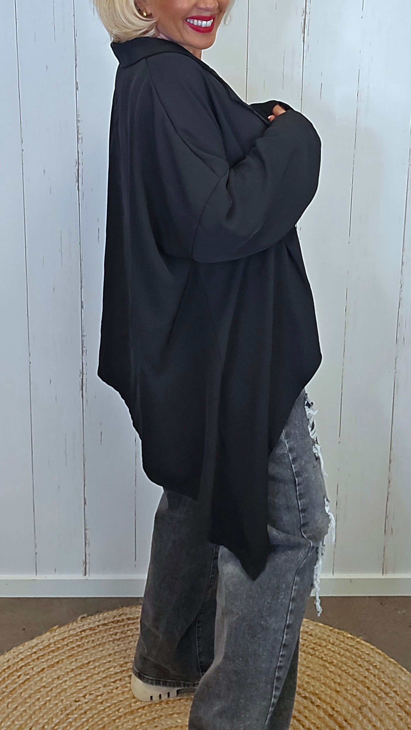 Quinn asymmetrisk blazer Svart