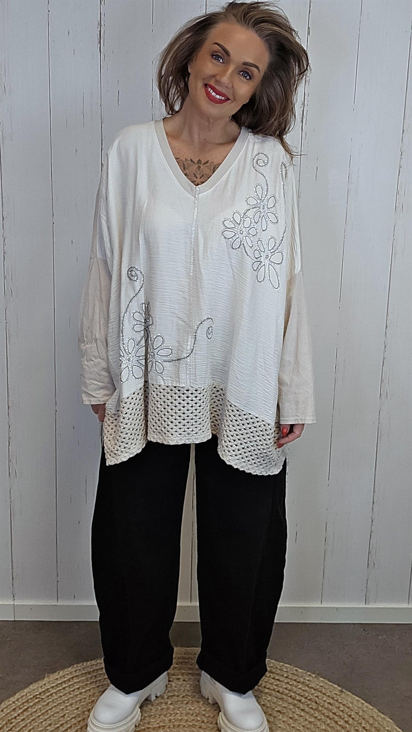 Giselle baggy topp beige