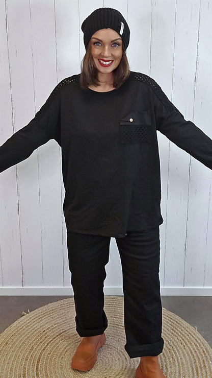 Elena topp svart