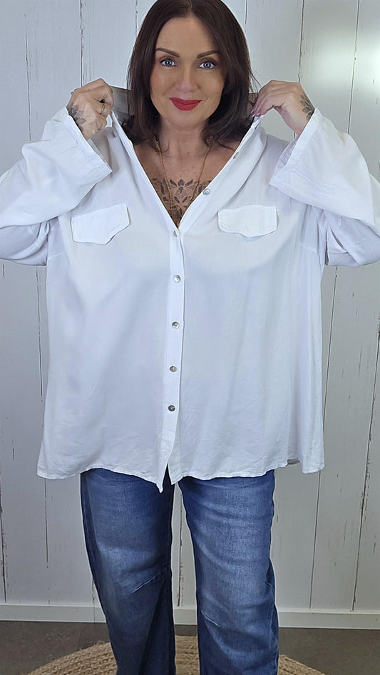 Ella viskose skjorte hvit