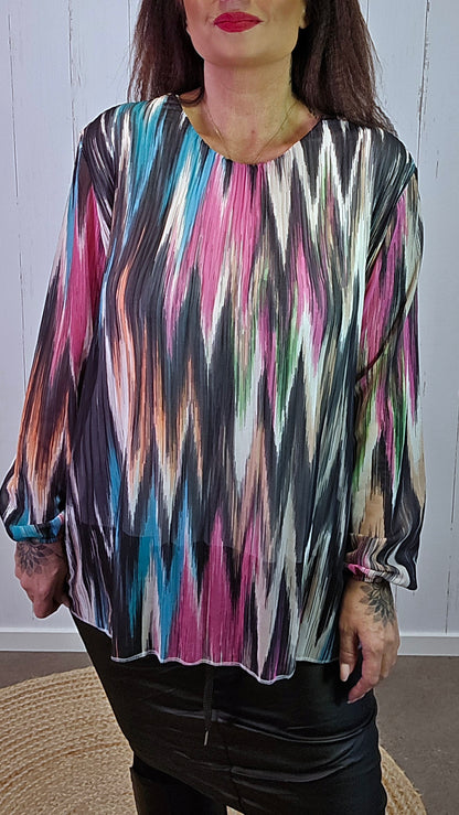 Sienna flerfarget mønsterbluse