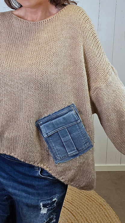 Bella Strikket Genser Camel