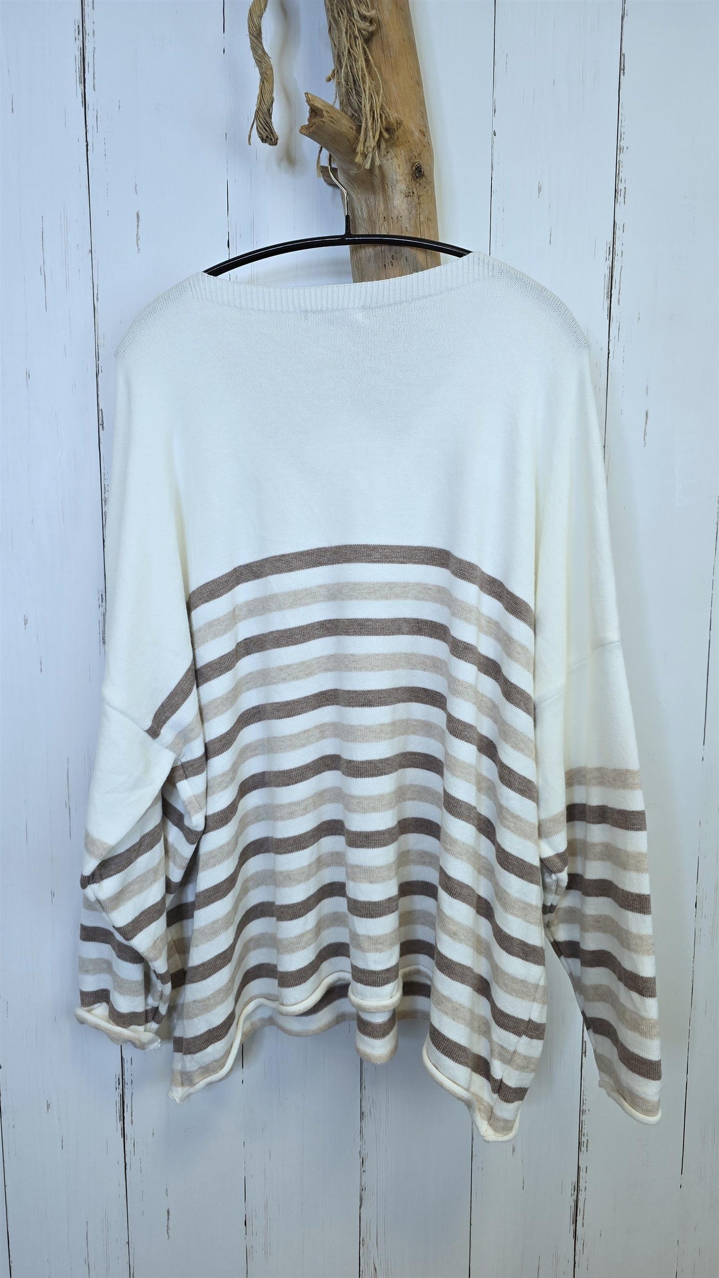 Amalie strikkegenser beige brun