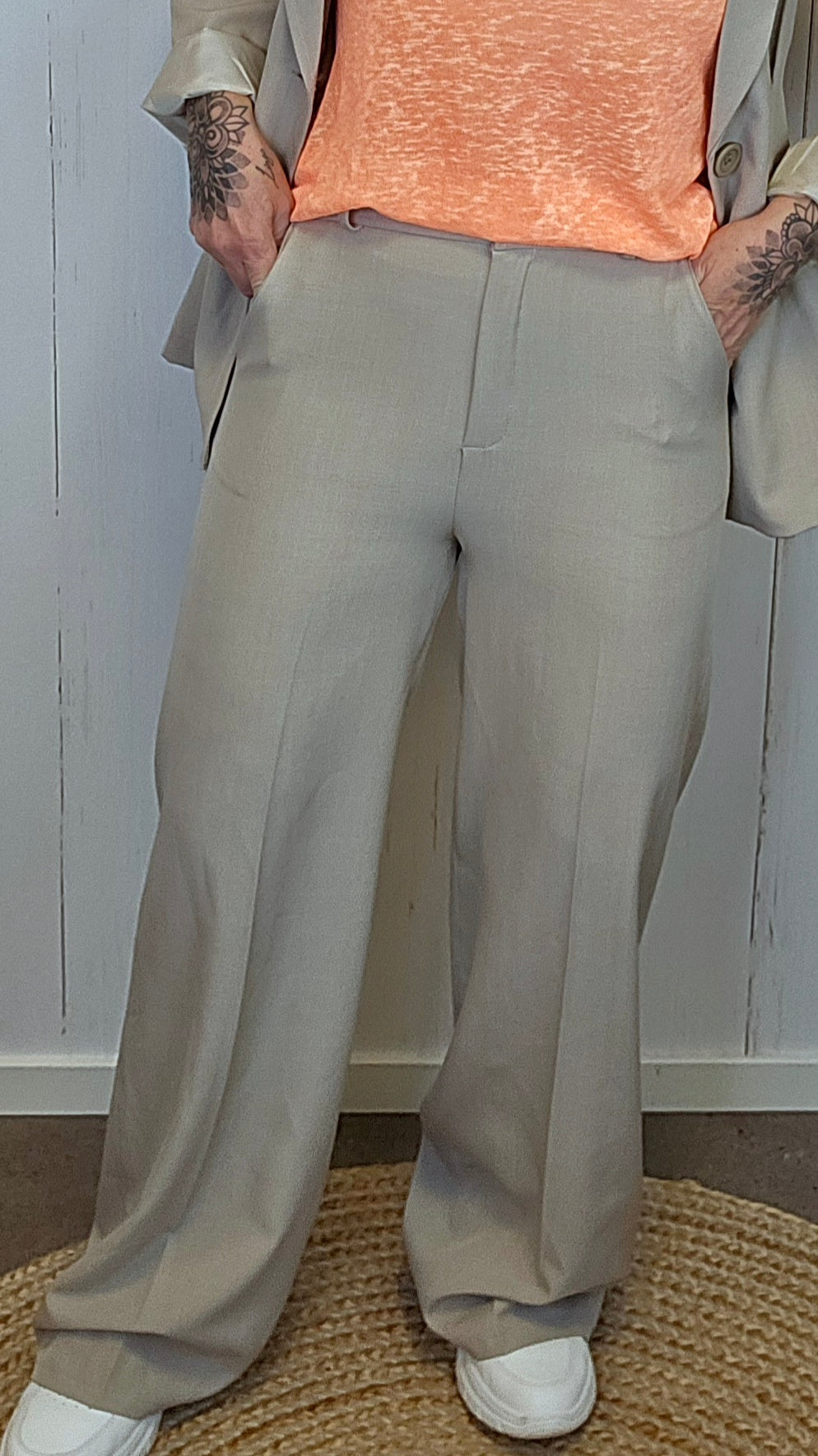 Mira blazer og bukse sett beige