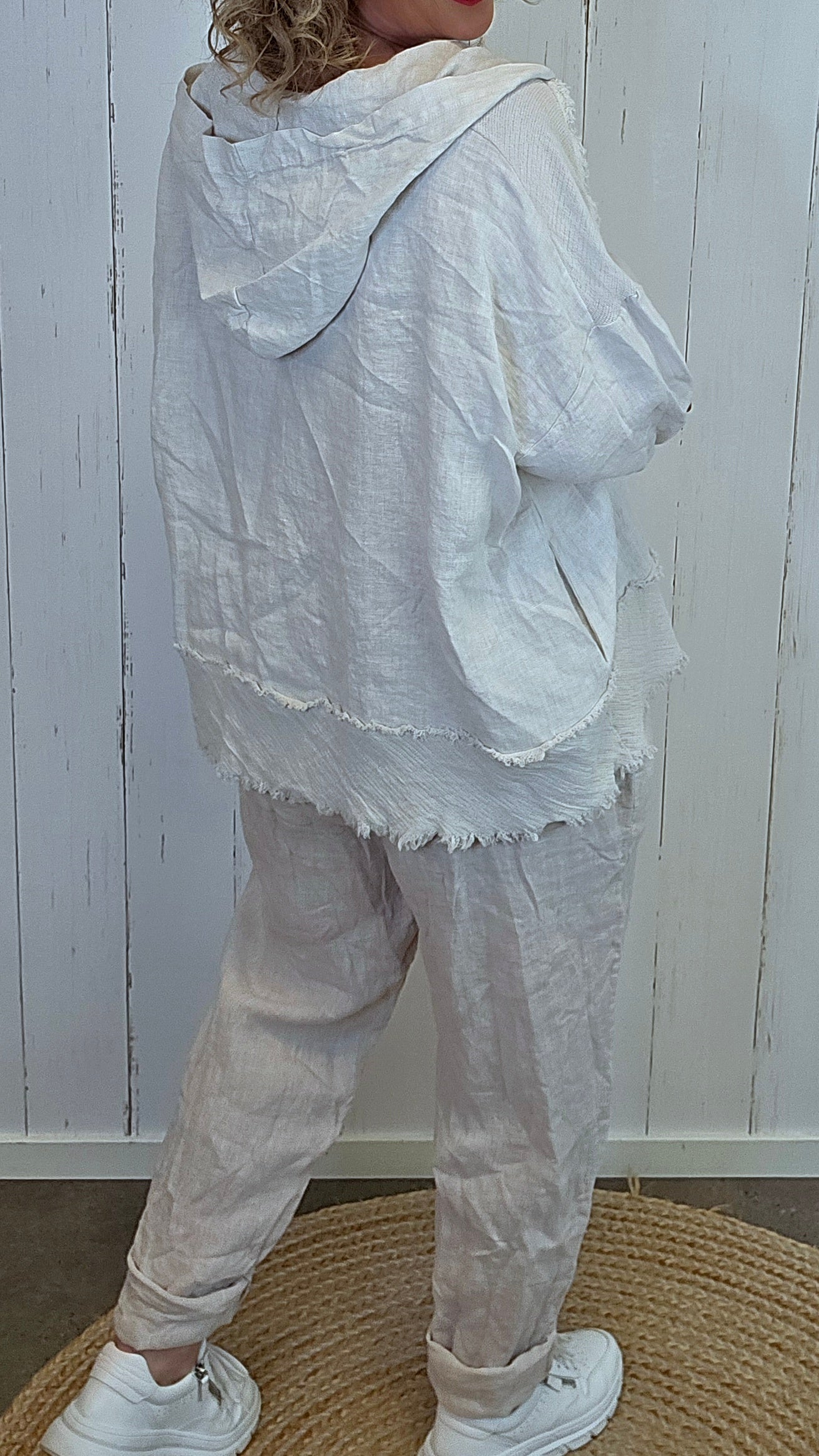 Louise oversized linhettejakke beige