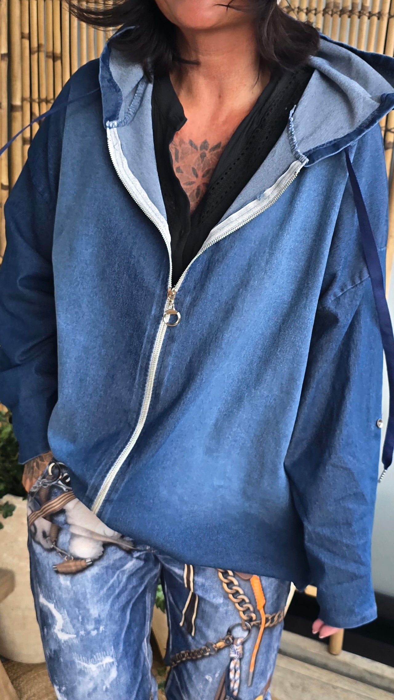 Izzy denim hettejakke