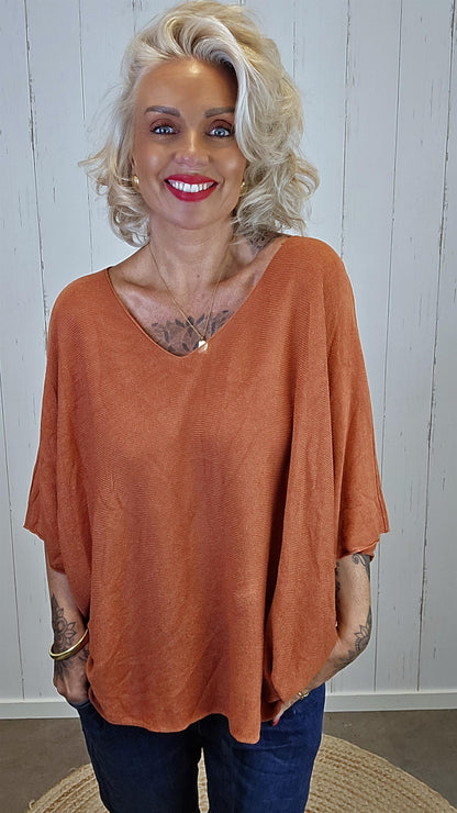 Leah genser topp rust