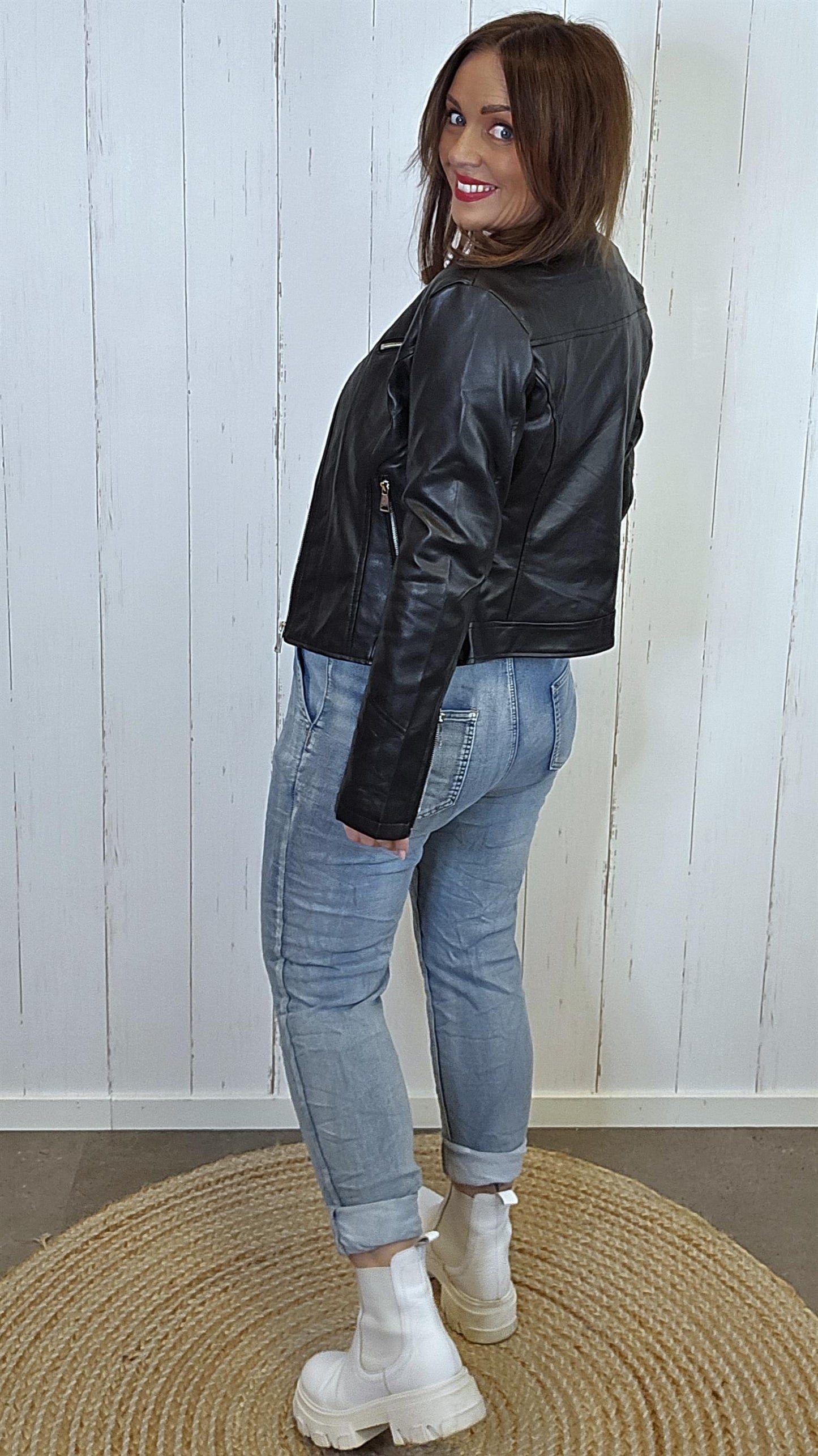 Riley bikerjakke svart