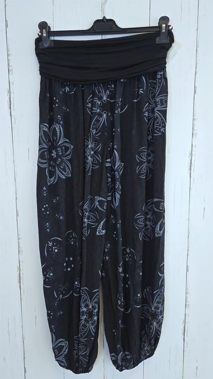 Jasmine bukse med print svart