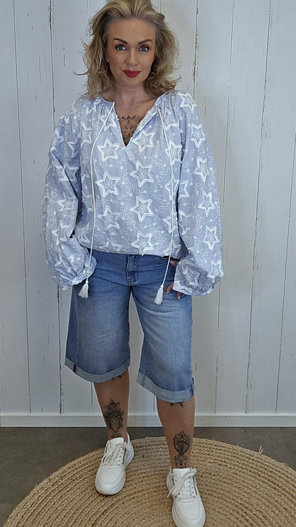 Stella bluse med stjernemønster