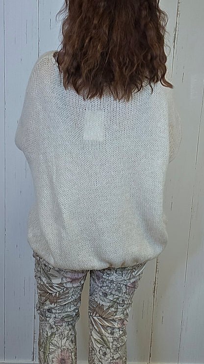 Bella Strikket Genser Creme