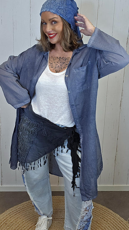 Lise skjerf svart/navy