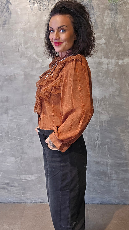 Stella skjorte bluse rust