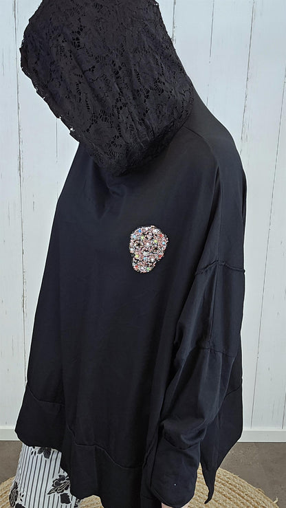 Nora skull hettegenser svart