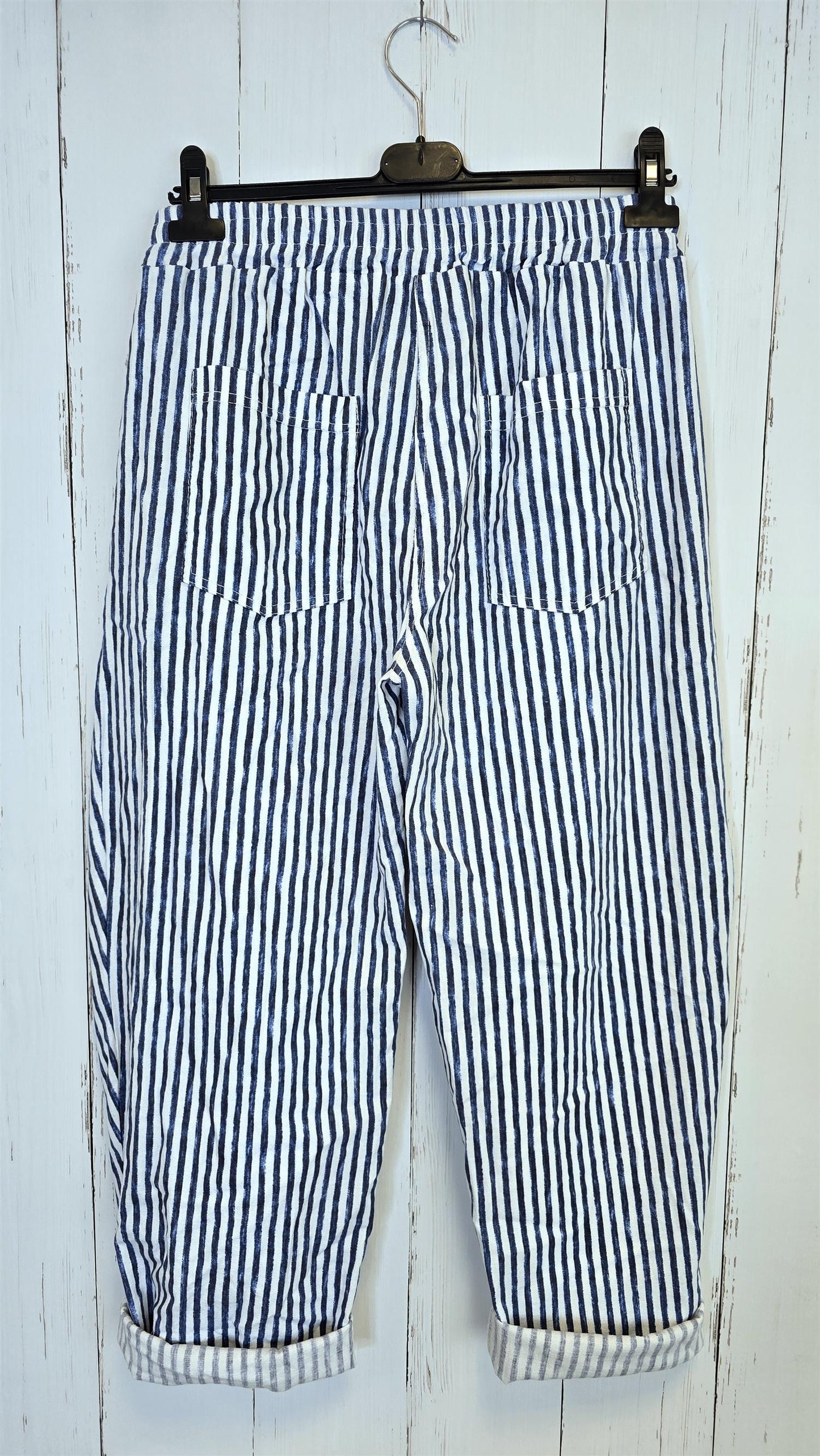 Tanja wrap bukse striper navy
